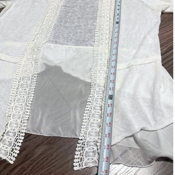 Bellambra White Crochet Cotton Silk Cardigan | Size 1X | Made in Italy - Picture 7 of 11